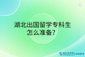 湖北出國留學(xué)?？粕趺礈?zhǔn)備？