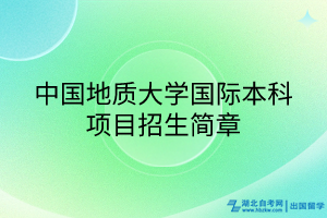 中國地質大學國際本科項目招生簡章
