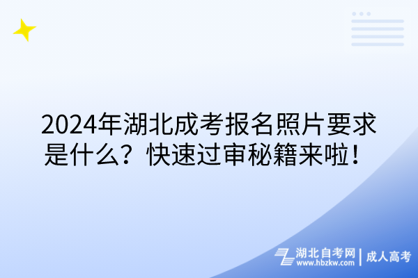 2024年湖北成考報名照片要求是什么？快速過審秘籍來啦！