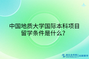 中國地質(zhì)大學(xué)國際本科項(xiàng)目留學(xué)條件是什么？