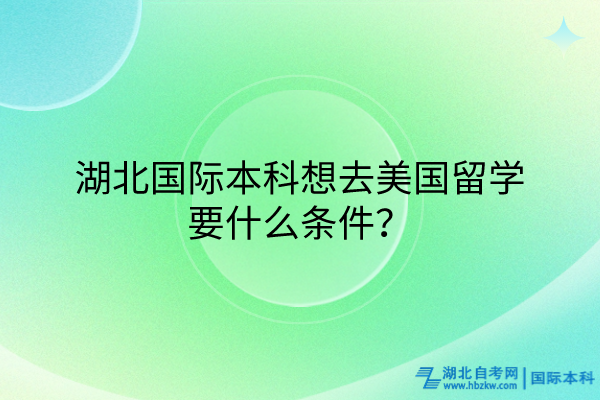 湖北國際本科想去美國留學(xué)要什么條件？