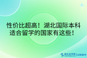 性價比超高！湖北國際本科適合留學的國家有這些！