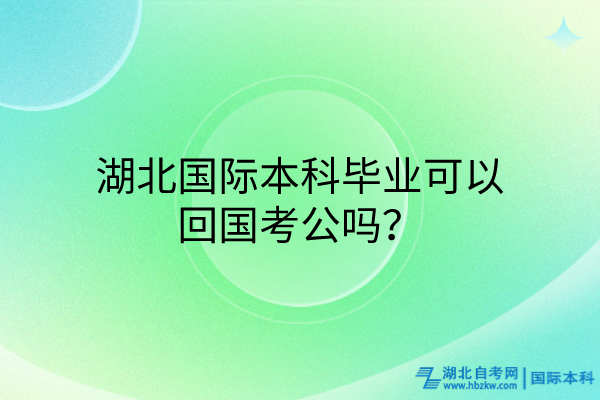 湖北國際本科畢業(yè)可以回國考公嗎？