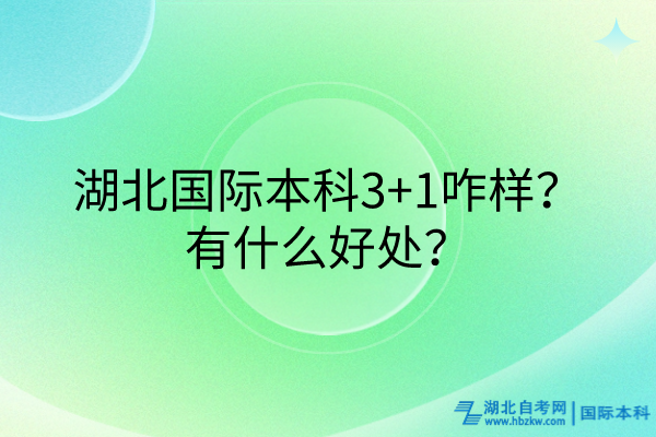 湖北國際本科3+1咋樣？有什么好處？