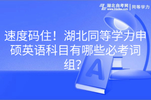 速度碼?。『蓖葘W力申碩英語科目有哪些必考詞組？