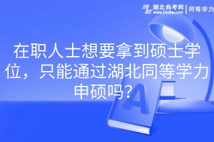 在職人士想要拿到碩士學(xué)位，只能通過(guò)湖北同等學(xué)力申碩嗎？