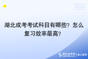 湖北成考考試科目有哪些？怎么復(fù)習(xí)效率最高？