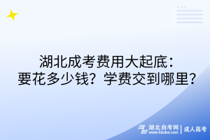 湖北成考費(fèi)用大起底：要花多少錢？學(xué)費(fèi)交到哪里？
