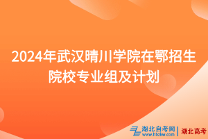 2024年武漢晴川學(xué)院在鄂招生院校專業(yè)組及計(jì)劃