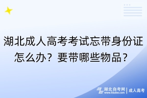 湖北成人高考考試忘帶身份證怎么辦？要帶哪些物品？