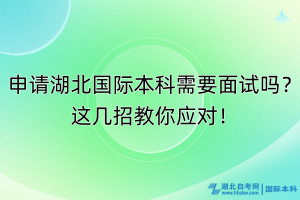 申請(qǐng)湖北國(guó)際本科需要面試嗎？這幾招教你應(yīng)對(duì)！