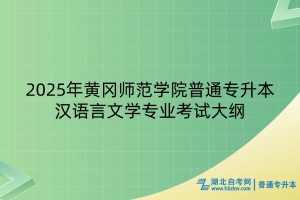 2025年黃岡師范學院普通專升本漢語言文學專業(yè)考試大綱