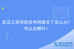 武漢工商學(xué)院自考檔案丟了怎么辦？可以去哪補(bǔ)？
