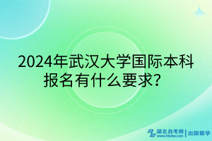 2024年武漢大學(xué)國際本科報名有什么要求？