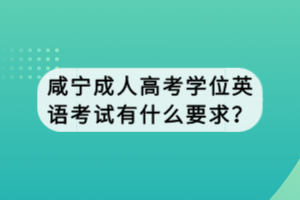咸寧成人高考學(xué)位英語考試有什么要求？