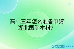 高中三年怎么準(zhǔn)備申請(qǐng)湖北國際本科？