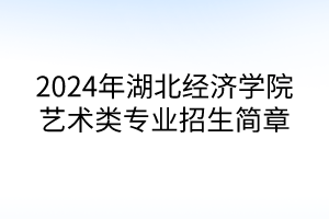 2024年湖北經(jīng)濟學院藝術(shù)類專業(yè)招生簡章