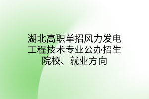 湖北高職單招風(fēng)力發(fā)電工程技術(shù)專業(yè)公辦招生院校、就業(yè)方向