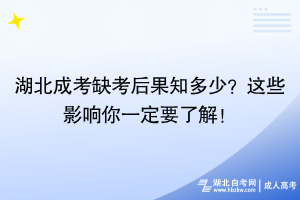 湖北成考缺考后果知多少？這些影響你一定要了解！
