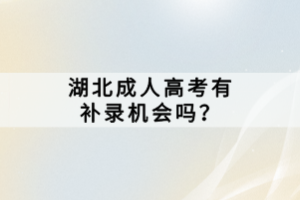 湖北成人高考有補(bǔ)錄機(jī)會(huì)嗎？