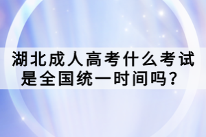 湖北成人高考什么考試是全國統(tǒng)一時間嗎？