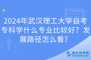 2024年武漢理工大學(xué)自考?？茖W(xué)什么專業(yè)比較好？發(fā)展路徑怎么看？