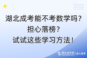 湖北成考能不考數(shù)學(xué)嗎？擔心落榜？試試這些學(xué)習(xí)方法！