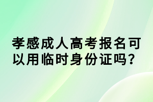 孝感成人高考報名可以用臨時身份證嗎？