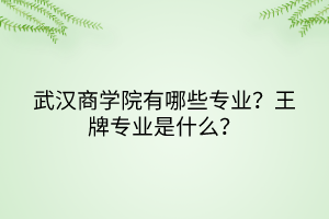 武漢商學院有哪些專業(yè)？王牌專業(yè)是什么？