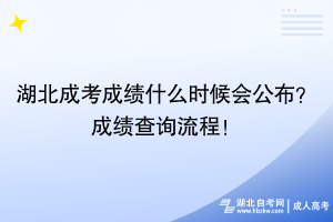 湖北成考成績什么時候會公布？成績查詢流程！