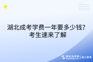 湖北成考學(xué)費(fèi)一年要多少錢？考生速來了解