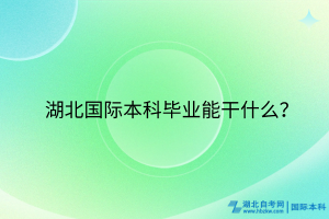 湖北國際本科畢業(yè)能干什么？