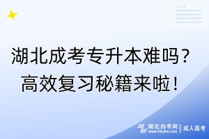 湖北成考專升本難嗎？高效復(fù)習(xí)秘籍來啦！