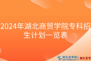 2024年湖北商貿(mào)學(xué)院?？普猩?jì)劃一覽表