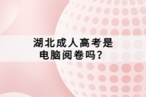 湖北成人高考是電腦閱卷嗎？
