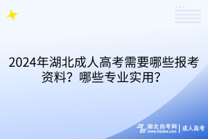 2024年湖北成人高考需要哪些報考資料？哪些專業(yè)實用？