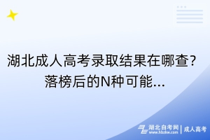 湖北成人高考錄取結(jié)果在哪查？落榜后的N種可能...