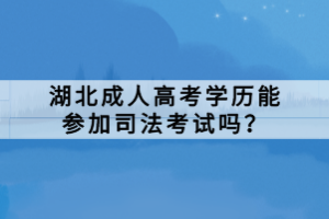 湖北成人高考學歷能參加司法考試嗎？