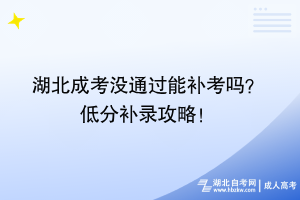湖北成考沒(méi)通過(guò)能補(bǔ)考嗎？ 低分補(bǔ)錄攻略！