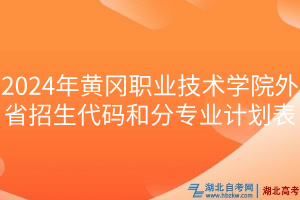2024年黃岡職業(yè)技術(shù)學(xué)院外省招生代碼和分專業(yè)計劃表