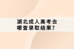 湖北成人高考去哪查錄取結(jié)果？