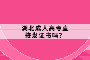 湖北成人高考直接發(fā)證書嗎？