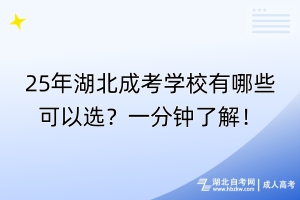 25年湖北成考學校有哪些可以選？一分鐘了解！