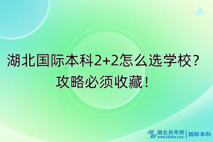 湖北國際本科2+2怎么選學(xué)校？攻略必須收藏！