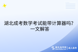 湖北成考數(shù)學(xué)考試能帶計(jì)算器嗎？一文解答