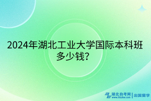 2024年湖北工業(yè)大學(xué)國際本科班多少錢？