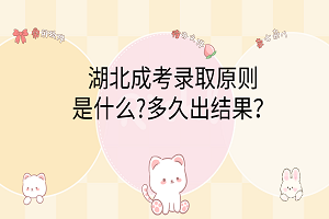 湖北成考錄取原則是什么?多久出結(jié)果？