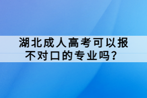 湖北成人高考可以報(bào)不對(duì)口的專業(yè)嗎？