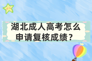 湖北成人高考怎么申請復核成績？