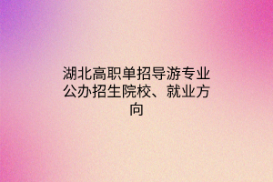 湖北高職單招導(dǎo)游專業(yè)公辦招生院校、就業(yè)方向